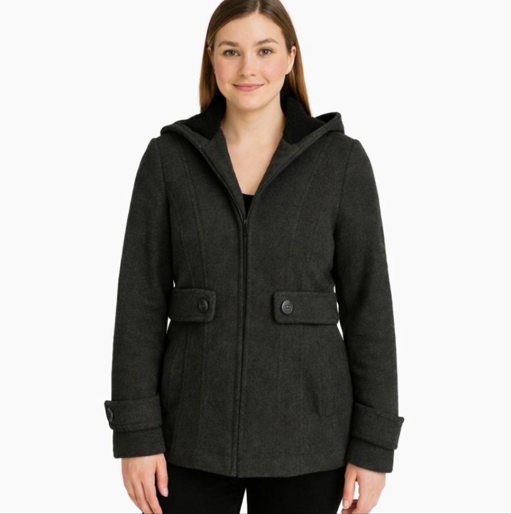 Covington Outerwear Gray Womens Peacoat Sz Sm